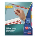 Office Jansan | Avery 12433 11 in. x 8.5 in. 8-Tab Assorted Tabs Print and Apply Index Maker Clear Label Plastic Dividers with Printable Label Strip (5 Sets/Pack) image number 0