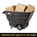 Trash Cans | Rubbermaid Commercial FG101300BLA 151 Gallon 1000 lbs. Capacity Plastic Structural Foam Tilt Truck - Black image number 4