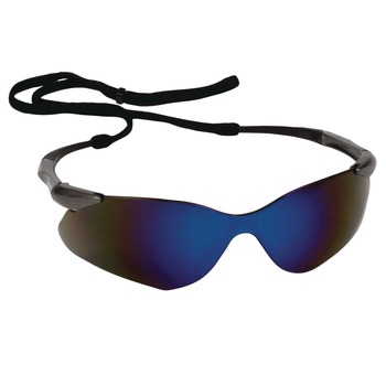 Ansell Nemesis Safety Glasses - Gunmetal Nylon Frame, Blue Polycarbonate Lens
