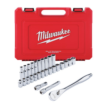 Milwaukee 48-22-9510 28-Piece Metric 1/2 in. Drive Ratchet and Socket Set
