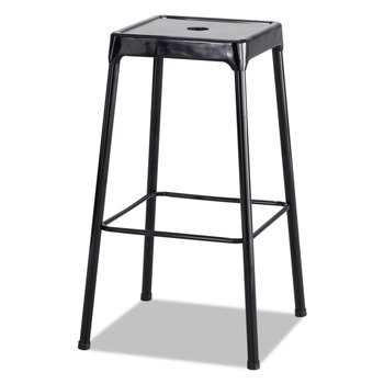 Safco Supports Up to 250 lbs. 29 in. Seat Height Bar-Height Steel Stool, Backless - Black