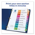 Office Jansan | Avery 11135 Ready Index 11 in. x 8.5 in. 10-Tab 1 to 10 Customizable TOC Multicolor Tab Dividers - White/Traditional Color Tabs (1-Set) image number 3