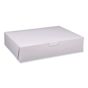 SCT 19 in. x 14 in. x 4 in. Paper Standard Bakery Boxes - White (50/Carton)