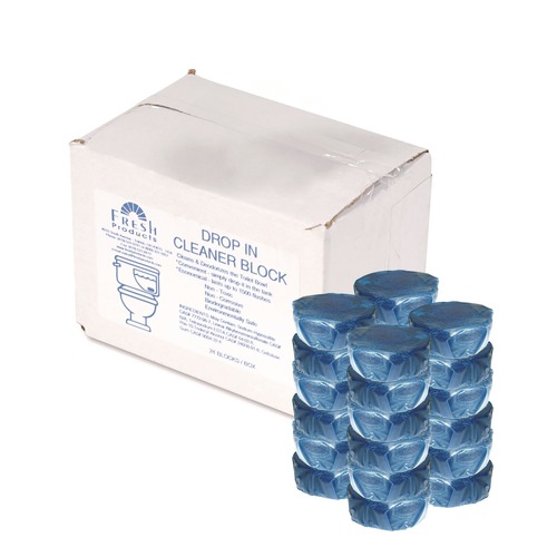 Cleaning & Janitorial Supplies | Fresh Products DIB-F-024I072M-00 Drop-In Tank Non-Para Cleaner Block - Unscented Blue (72/Carton) image number 0