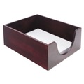 Desktop Organizers | Carver CW08223 10.13 in. x 12.63 in. x 5 in. 1 Section, Double-Deep Hardwood Stackable Desk Trays - Legal, Mahogany image number 2