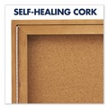 Office & Office Supplies | Quartet 364 48 in. x 36 in. Enclosed Indoor Cork Bulletin Board with Two Hinged Doors - Tan Surface/Oak Finished Fiberboard Frame image number 4