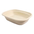Food Trays, Containers, and Lids | World Centric CT-SC-U2L-LF 6.7 in. x 8.7 in. x 2.1 in. 30 oz. Sugarcane Fiber Laminated Fiber Containers - Natural (400/Carton) image number 0