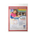 Office Jansan | C-Line 40610 Super Heavy-Duty Top Load 9 in. x 12 in. Insert Reusable Dry Erase Pockets - Clear Front, Assorted Border Colors (10/Pack) image number 3