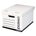 Office Jansan | Universal 9522403 Heavy-Duty Fast Assembly Lift-Off Lid Letter/Legal File Storage Box - White (12/Carton) image number 0