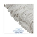 Mops | Boardwalk BWK524R 24 oz. Pro Loop Web/Tailband Premium Saddleback Rayon Mop Head - White (12/Carton) image number 6