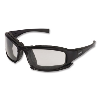Ansell V50 Calico Safety Eyewear with Head Strap, KleenVision Anti-Fog Coating, Black Nylon Frame, Clear Polycarbonate Lens