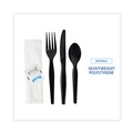 Cutlery | Boardwalk BWKFKTNSHWPSBLA 6-Piece Heavyweight Condiment/Fork/Knife/Napkin/Spoon Cutlery Kit - Black (250/Carton) image number 3