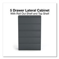  | Alera 25515 42 in. x 18.63 in. x 67.63 in. 5 Legal/Letter/A4/A5 Size Lateral File Drawers - Charcoal image number 10