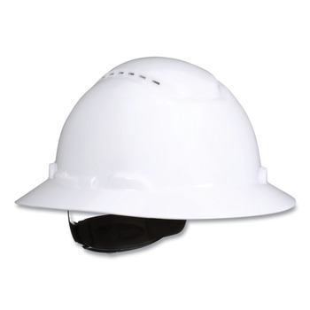 3M H-800 SecureFit H-Series 4-Point Pressure Diffusion Ratchet Suspension Vented Hat with UV Indicator - White