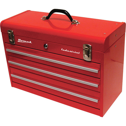 Tool Storage Accessories | Homak RD00203200 20 in. 3 Drawer Friction Toolbox (Red) image number 0