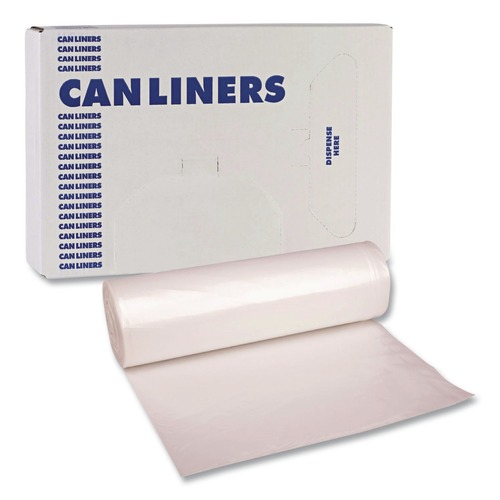 Trash Bags | Boardwalk Z8048MNKR01 40 in. x 48 in. 45 gal. 12 mic High-Density Can Liners - Natural (250/Carton) image number 0