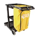 Labor Day Sale! Save $30 off $199! | Impact 6850 3 Shelves 1 Bin 20.5 in. x 48 in. x 38 in. Plastic Janitorial Cart - Yellow image number 3