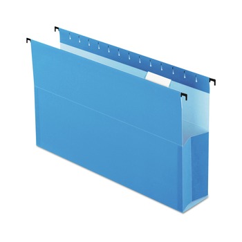 Pendaflex 59303EE SureHook 3 in. Capacity 1/5-Cut Tabs 1 Section Legal Size Reinforced Extra-Capacity Hanging Box File - Blue (25/Box)