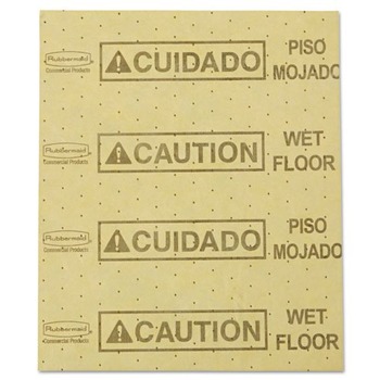 Rubbermaid Commercial 16.5 in. x 20 in. 16 oz. Caution Wet Floor Over-the-Spill Pad (22 Sheets/Pack)