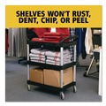  | Rubbermaid Commercial FG342488BLA 18-5/8 in. x 33-5/8 in. x 37-3/4 in. Three-Shelf Economy Plastic Cart - Black image number 6