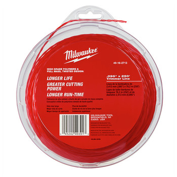 Milwaukee 49-16-2713 .095 in. x 250 ft. Trimmer Line Milwaukee 49-16-2713 .095 in. x 250 ft. Trimmer Line