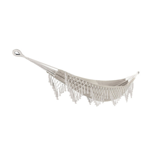 Outdoor Living | Bliss Hammock BH-400FR 250 lbs. Capacity 40 in. Hammock in a Bag with Fringe - Beige image number 0