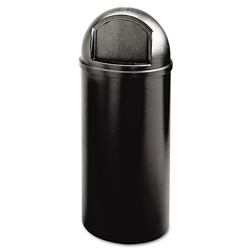 Trash & Waste Bins | Rubbermaid Commercial FG816088BLA Marshal 15-Gallon Polyethylene Round Classic Container (Black) image number 0