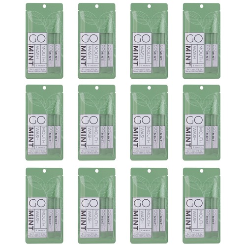Bulk Savings Pricing 2 | Go Mouthwash MW05 0.37 oz Individual Mouthwash Packets - Mint Flavor (12/Box) image number 0