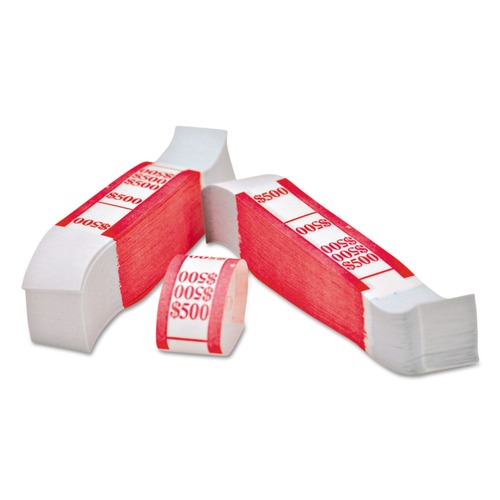 Office Jansan | PM Company 55030 Color-Coded $5 / $500 Kraft Currency Straps (1000/Pack) image number 0