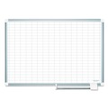  | MasterVision MA0392830A 1 in. x 2 in. Grid 36 in. x 24 in. Aluminum Lacquered Steel Magnetic Dry Erase Planning Board with Accessories - White/Silver image number 1