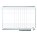 Mothers Day Sale! Save an Extra 10% off your order | MasterVision MA0392830A 1 in. x 2 in. Grid 36 in. x 24 in. Aluminum Lacquered Steel Magnetic Dry Erase Planning Board with Accessories - White/Silver image number 1