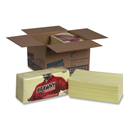 Labor Day Sale! Save $30 off $199! | Georgia-Pacific 29624 24 in. x 24 in. Quarter-Fold Dusting Cloths - Yellow (50/Pack, 4 Packs/Carton) image number 0