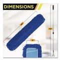 Mops | Gritt Commercial GRI17448T4PK 48 in. x 5 in. Microfiber Head 40 in. to 72 in. Silver Aluminum Handle Dust Mop with Telescopic Handle - Blue (4/Kit) image number 5