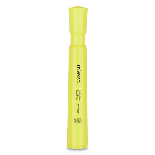  | Universal UNV08861 Desk Highlighter Chisel Tip Fluorescent Yellow (1 Dozen) image number 0