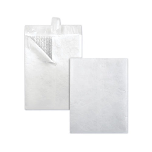 Office Jansan | Survivor QUAR7525 9 in. x 12 in. #2E Air Cushion Redi-Strip Adhesive Closure Bubble Mailer of DuPont Tyvek - White (25/Box) image number 0
