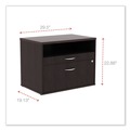  | Alera ALELS583020ES Open Office Desk Series 29.5 in. x19.13 in. x 22.88 in. 2-Drawer 1 Shelf Pencil/File Legal/Letter Low File Cabinet Credenza - Espresso image number 4