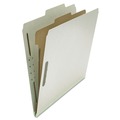 Office Jansan | Universal UNV10252T 2 in. Expansion 1 Divider 4 Fasteners 4-Section Pressboard Classification Folders - Letter Size, Gray Exterior (10/Box) image number 1