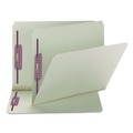 Office Jansan | Smead 14910 Recycled Pressboard Fastener Folders with Straight Tabs - Letter, Gray/Green (25/Box) image number 1
