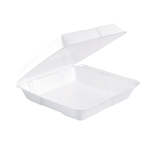 Food Trays, Containers, and Lids | Dart 95HT1R 9.25 in. x 9.5 in. x 3 in. Foam Hinged Lid Containers (200/Carton) image number 0