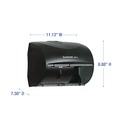 Paper Towels and Napkins | Boardwalk WP98053 Boardwalk Xtra 11.13 in. x 7.38 in. x 8.88 in. 2-Roll Controlled Bath Tissue Dispenser - Translucent Black (1/Carton) image number 6
