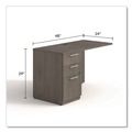 Office Desks & Workstations | Alera AE1NZK-UF2448R TOM 48 in. x 24 in. x 29 in. Seville Series Left Desk Return with Pedestal - Walnut image number 1