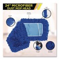 Mops | Gritt Commercial GRI1822412PK 24 in. x 5 in. Microfiber Looped Dust Mop Pad Head - Blue (12/Carton) image number 2