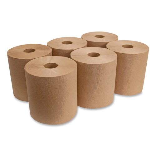 Paper Towels and Napkins | GEN G1825 8 in. x 800 ft. 1 Ply Hardwound Towels - Brown (6/Carton) image number 0