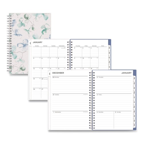Calendars & Planners | Blue Sky BLS101579 8 in. x 5 in. 12-Month (Jan-Dec 2026) Lindley Weekly/Monthly Planner - White/Blue/Green Cover image number 0