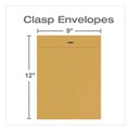 Office Jansan | Quality Park QUA37790 32 lbs. Bond Weight Kraft #10 1/2 Square Flap Clasp/Gummed Closure 9 in. x 12 in. Clasp Envelope - Brown Kraft (100/Box) image number 5