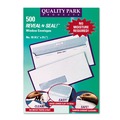 Office Jansan | Quality Park QUA67418 4.13 in. x 9.5 in. #10 Commercial Flap Self-Adhesive Closure Reveal-N-Seal Envelope - White (500/Box) image number 2