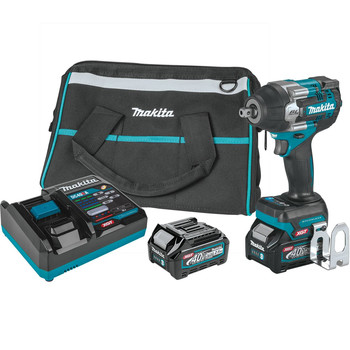 IMPACT WRENCHES | Makita GWT08D 40V Max XGT Brushless Lithium-Ion Cordless 4-Speed Mid-Torque 1/2 in. Sq. Drive Impact Wrench Kit with Detent Anvil and 2 Batteries (2.5 Ah)