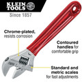 Adjustable Wrenches | Klein Tools D507-6 6-1/2 in. Extra Capacity Adjustable Wrench - Transparent Red Handle image number 2