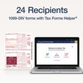 Office Jansan | Adams 22973 Fiscal Year 2024 8 in. x 5.5 in. 4-Part Carbonless 1099-DIV Tax Forms with Tax Forms Helper (24/Pack) image number 1