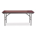 Office & Office Supplies | Iceberg 55274 60 in. x 18 in. x 29 in. OfficeWorks Commercial Wood-Laminate Rectangular Folding Table - Mahogany Top, Brown Base image number 2